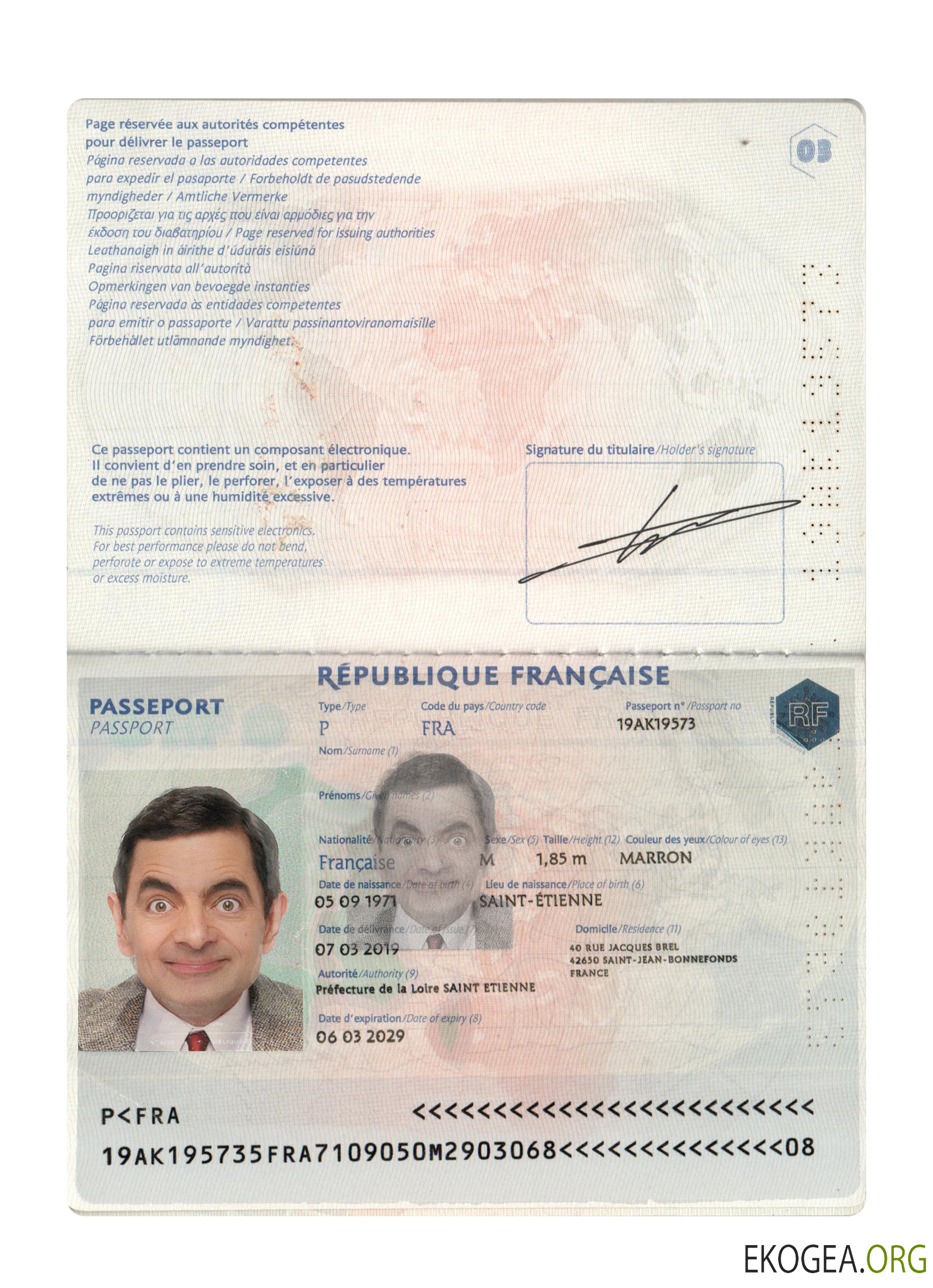 Passeport français 2019 présent